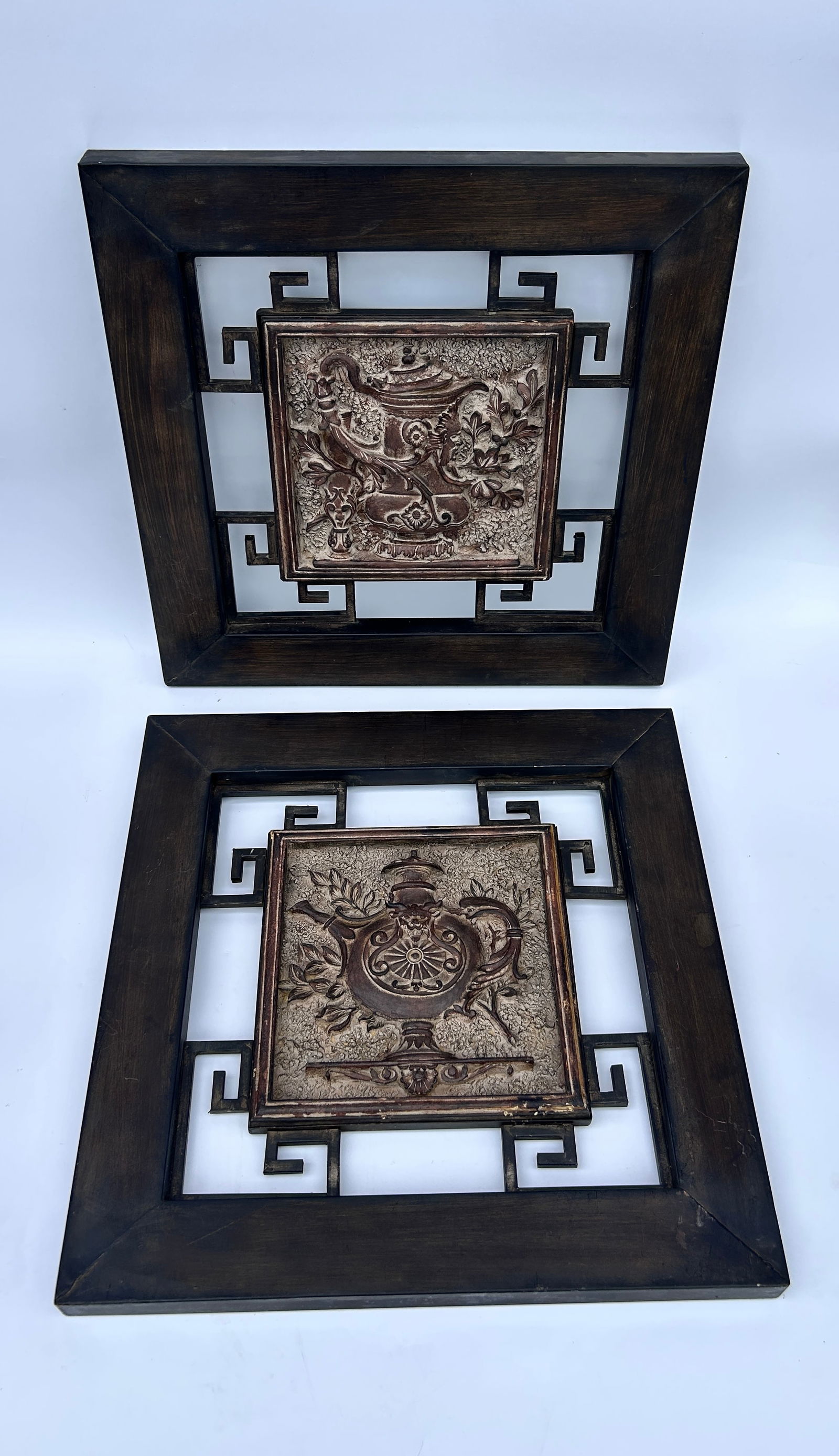 PAIR OF METAL RELIEFS: FRENCH FARMHOUSE STYLE (1 of 1)