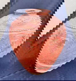 Impressive fiberglass foyer entry pot 29 IN High