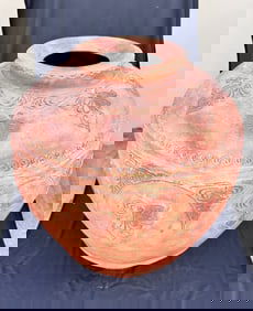 Impressive fiberglass X large foyer entry pot 34 IN High