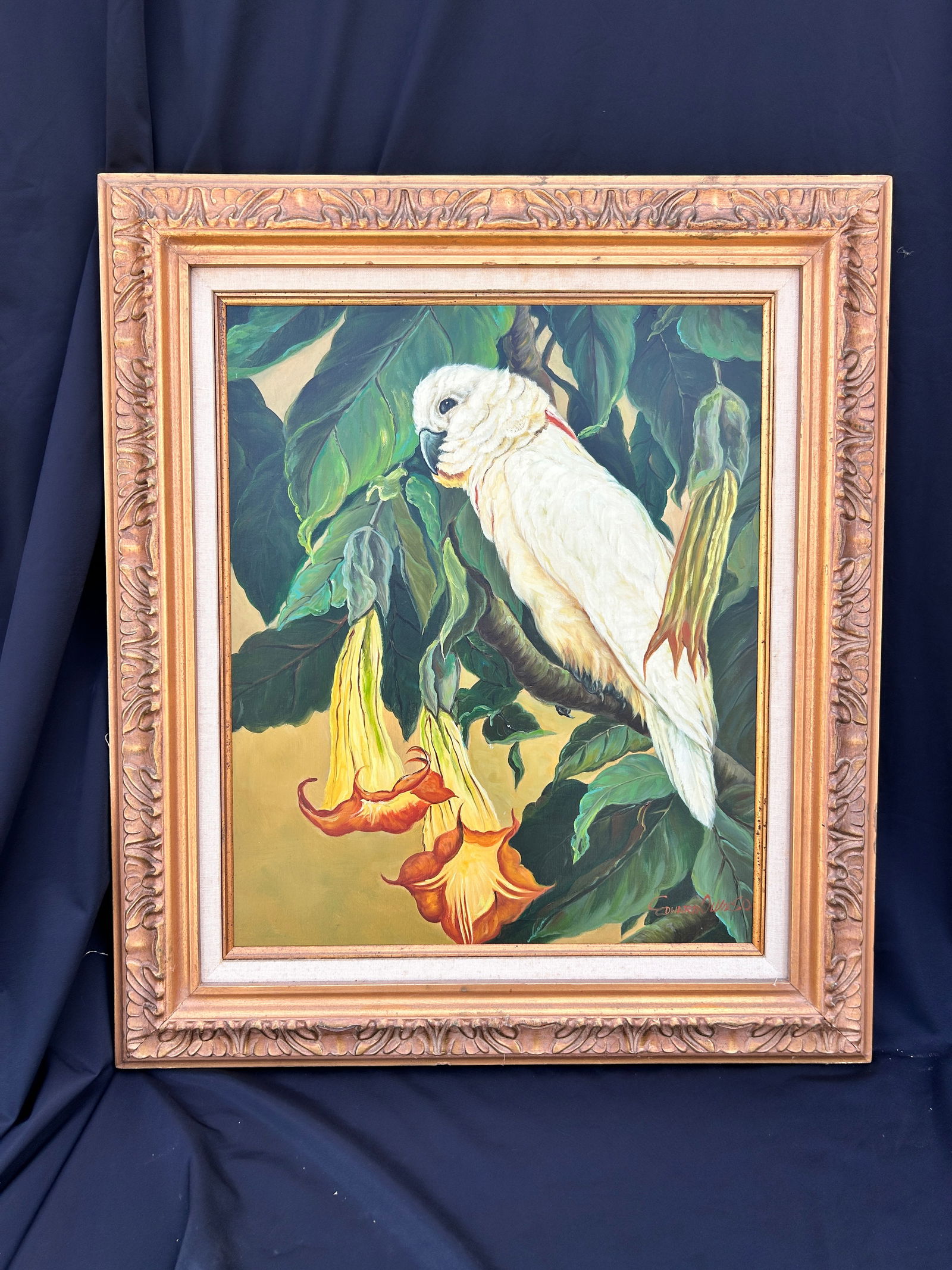 Painting of a Cockatoo, O/C signed (1 of 3)