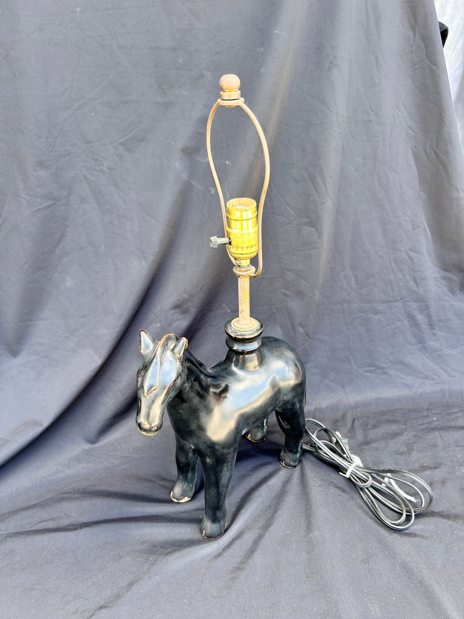 Black Ceramic Horse Lamp (1 of 1)