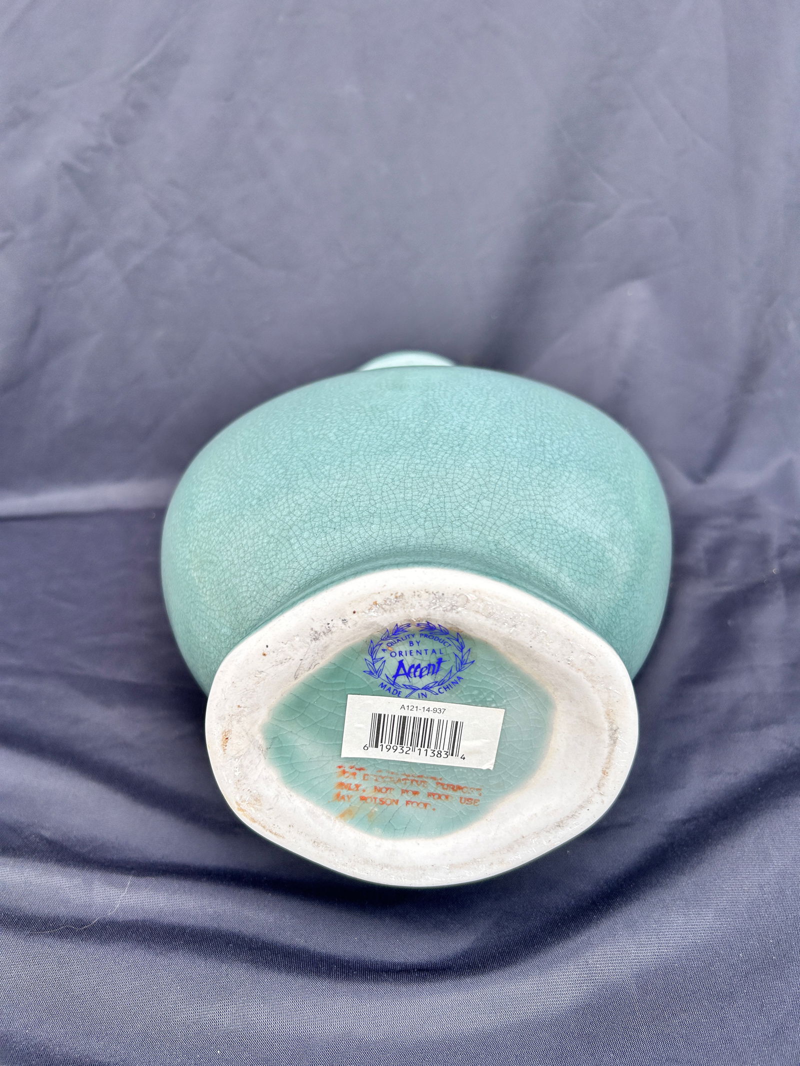 Pair Celadon Vases Oriental Accent - 3