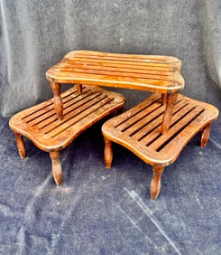 3) wood stools