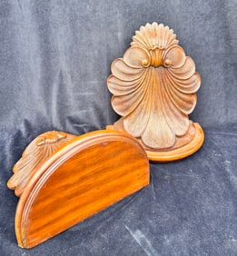 2 Maitland Smith Wooden Wall Bracket Shelves