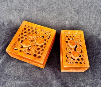 (2) wooden cricket boxes