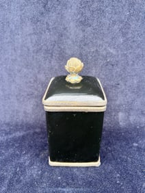 Black ceramic lidded box