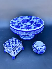 (3) Blue/White Decorative Ceramic items