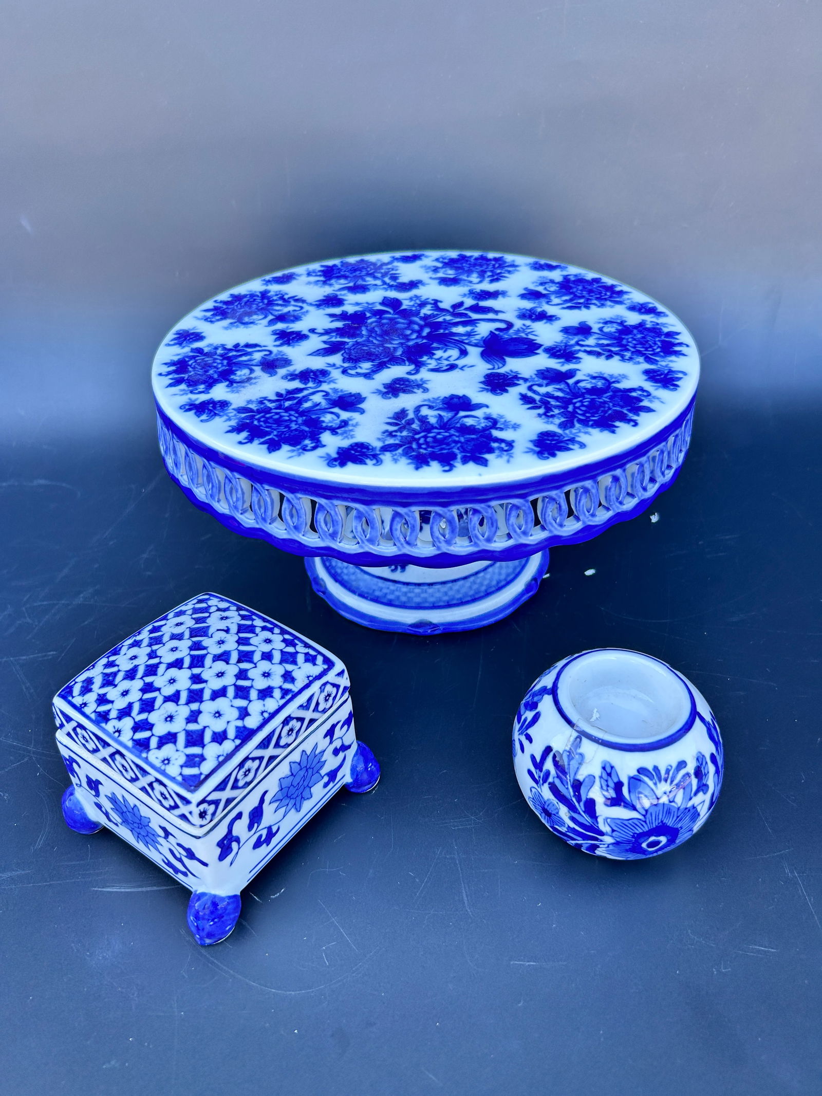 (3) Blue/White Decorative Ceramic items (1 of 1)