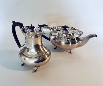 Antique English Coffee pot, Teapot Openwork Postons Chester plate