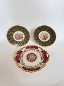 2 Portrait plates England Goddesses signed Kaufman 1 Rosenthal Handled Plate