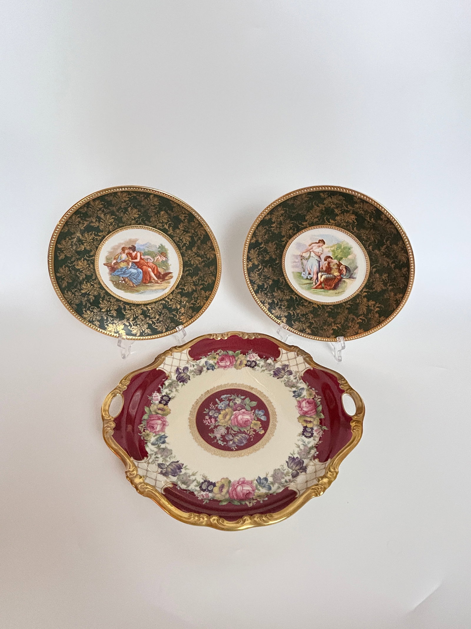 2 Portrait plates England Goddesses signed Kaufman 1 Rosenthal Handled Plate (1 of 2)