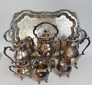 Sheridan Silver-plate Tea Service with tray 7 items