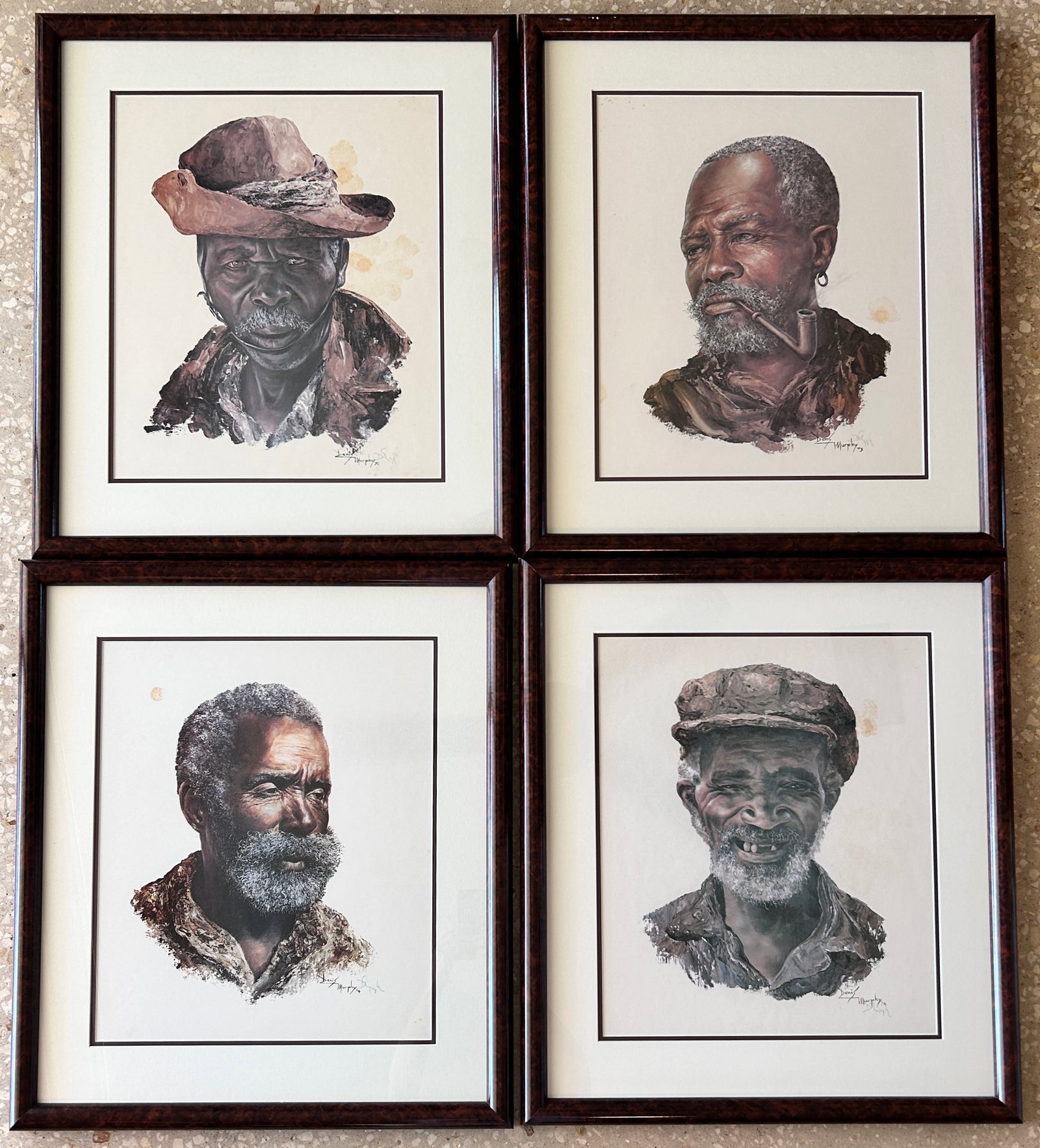 4 Framed Lithos, Portraits, Dennis Murphy hand signed (1 of 5)