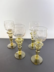 Roemer wine glasses 4 amber stems