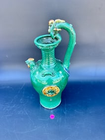 Spinach Green Chinese Vase
