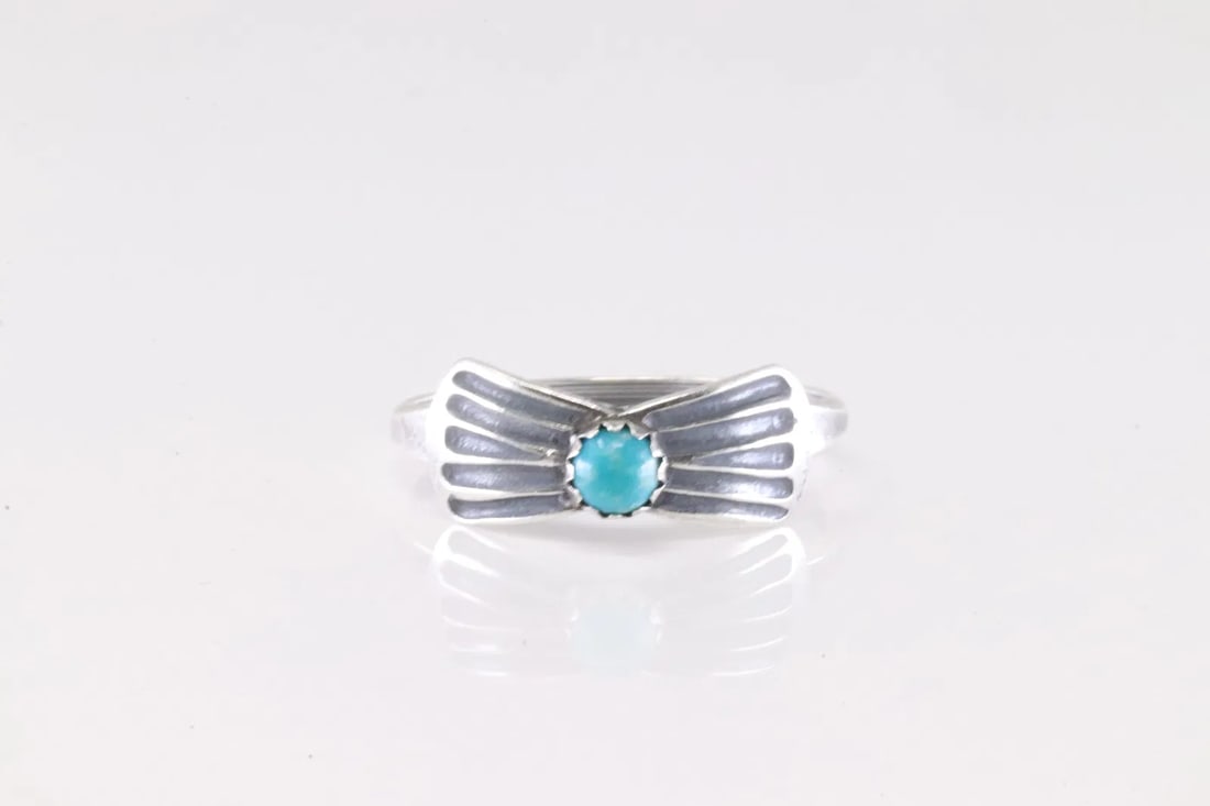 America Sterling Silver Turquoise Ring.~ size 9 [3g] (1 of 3)