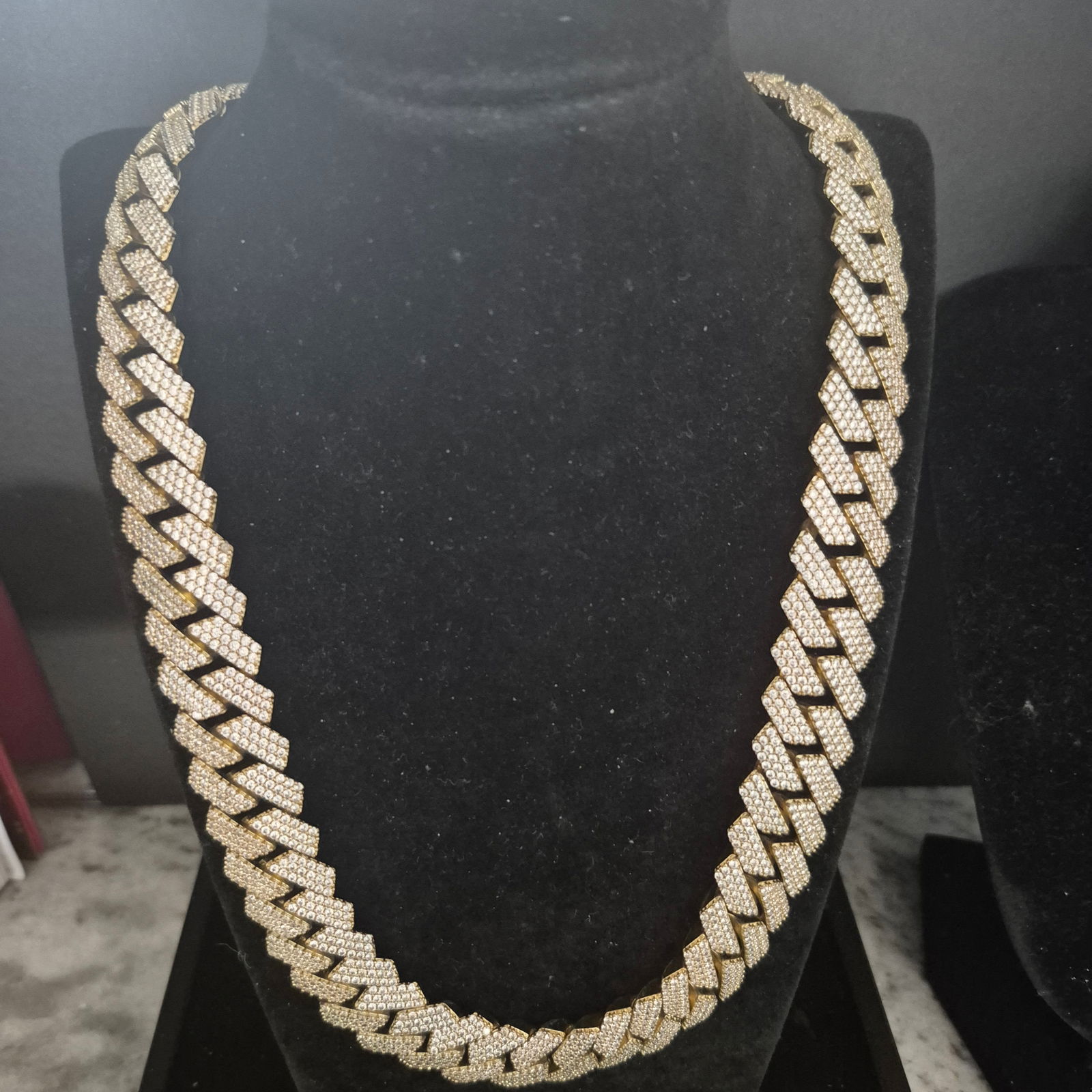 18K GP CUBAN CHAIN ~ Men's Iced Necklace GOLD GODS ~ 23g (1 of 6)