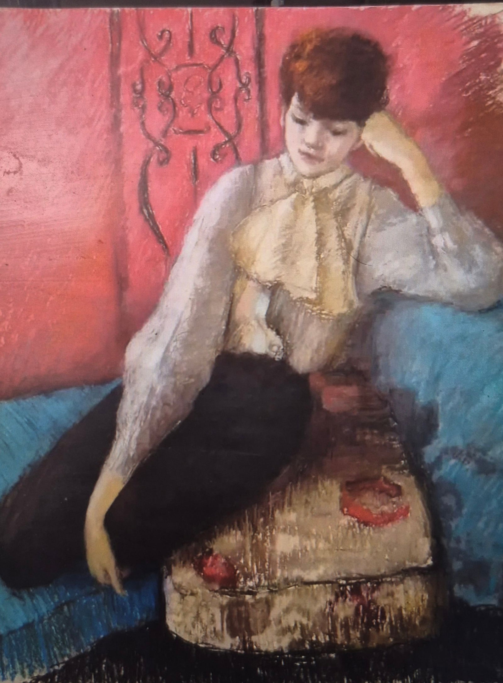 1970s "Rapose" Expressionist Figurative Pastel Drawing by Marcia Bouton: Marcia Bouton pastel artist uses exquisite detail and definition to portraits. Artist signed.Here is "Rapose" done in the 1970's. Excellent condition, no loss of pastels, dead spots, tears or creases.