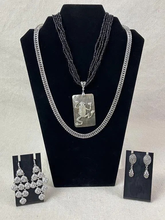 Silvertone Costume Jewelry Assortment ~ 2 sets (1 of 5)