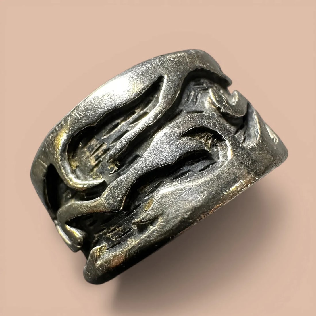 Native American Sterling Silver Wave Band Ring ~Sz6.5/9g (1 of 5)