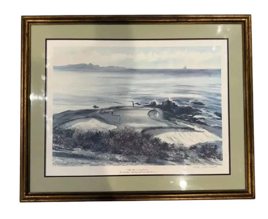 Donald Vorhees "The 7th Hole Pebble Beach" 735/950: Donald Vorhees "The 7th Hole Pebble Beach" 735/950certificate of authenticity on backbought at D. Voorhees art gallery, New Jerseyexcellent condition25 /23