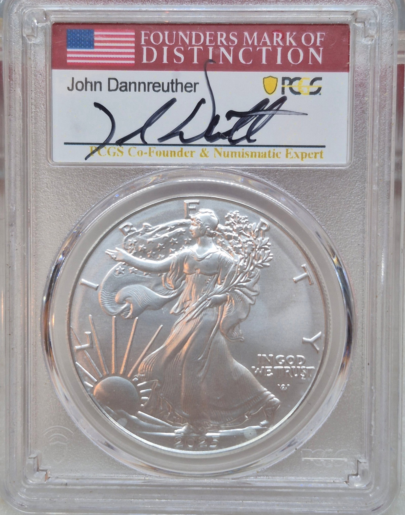 PCGS MS70 Silver Eagle ~ First strike 1 of 2025: PCGS MS70 Silver Eagle ~ First strike 1 of 2025 proof grated , uncirculated, actual photos> 1 Troy ounce Silver for sale