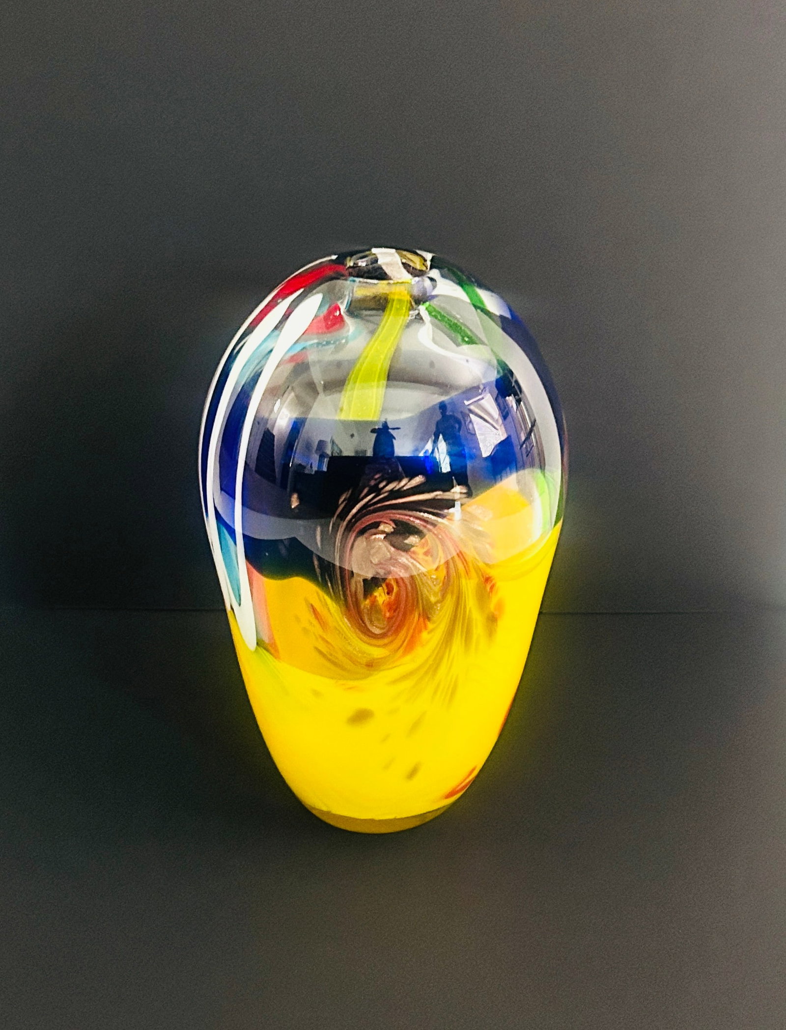 Murano Style Glass Vase Multi Colored Heavy (1 of 4)