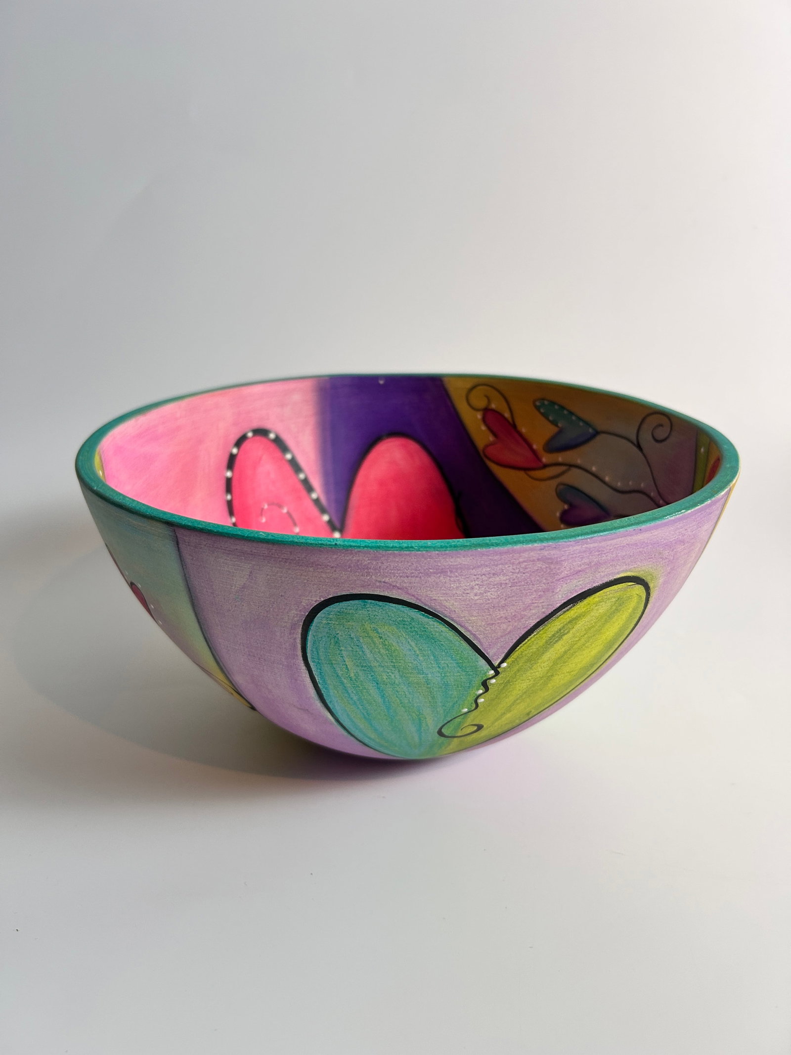 Handpainted signed Ceramic Bowl Bunnik Creations: Handpainted signed Ceramic Bowl Bunnik Creations 1990's measures, 5.5 H x 10 Wide in inches.