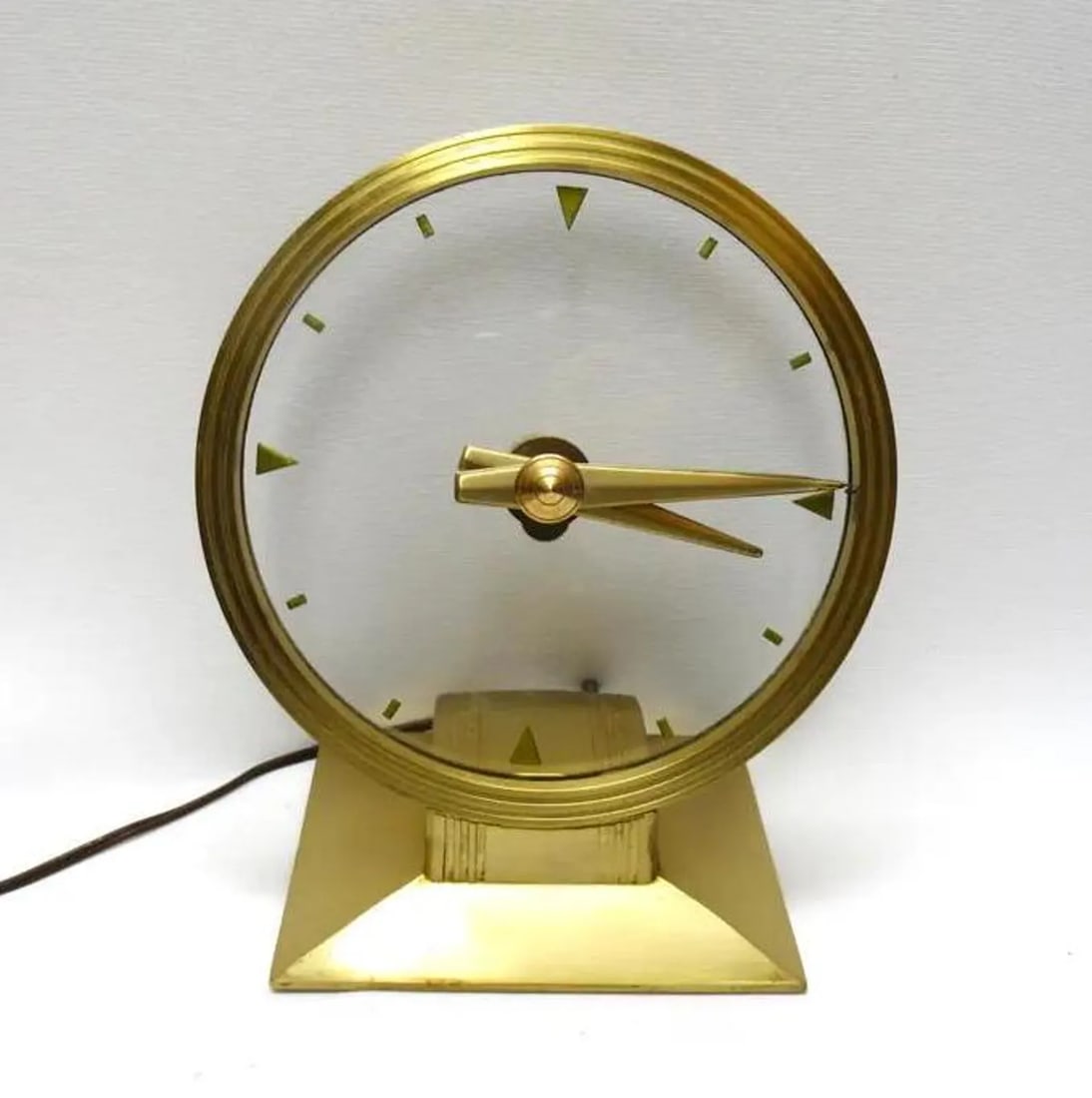 Vintage Haddon Golden Vision Model 70 Clock, 1950s "See Through" Mystery Dial w/ Reflective Light, (1 of 6)