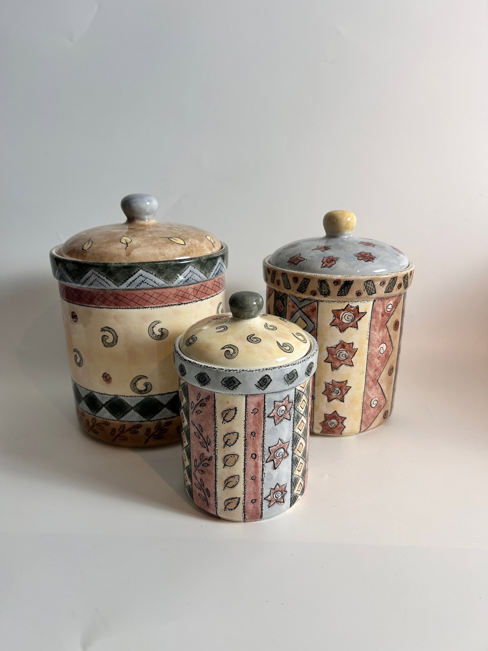 3 Sango Ceramic "Coffee Shoppe" Canisters by Sue Zipkin (1 of 3)