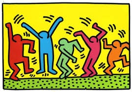 Keith Herring litho on canvas stretch framed ~ "Dance" untitled (1 of 1)