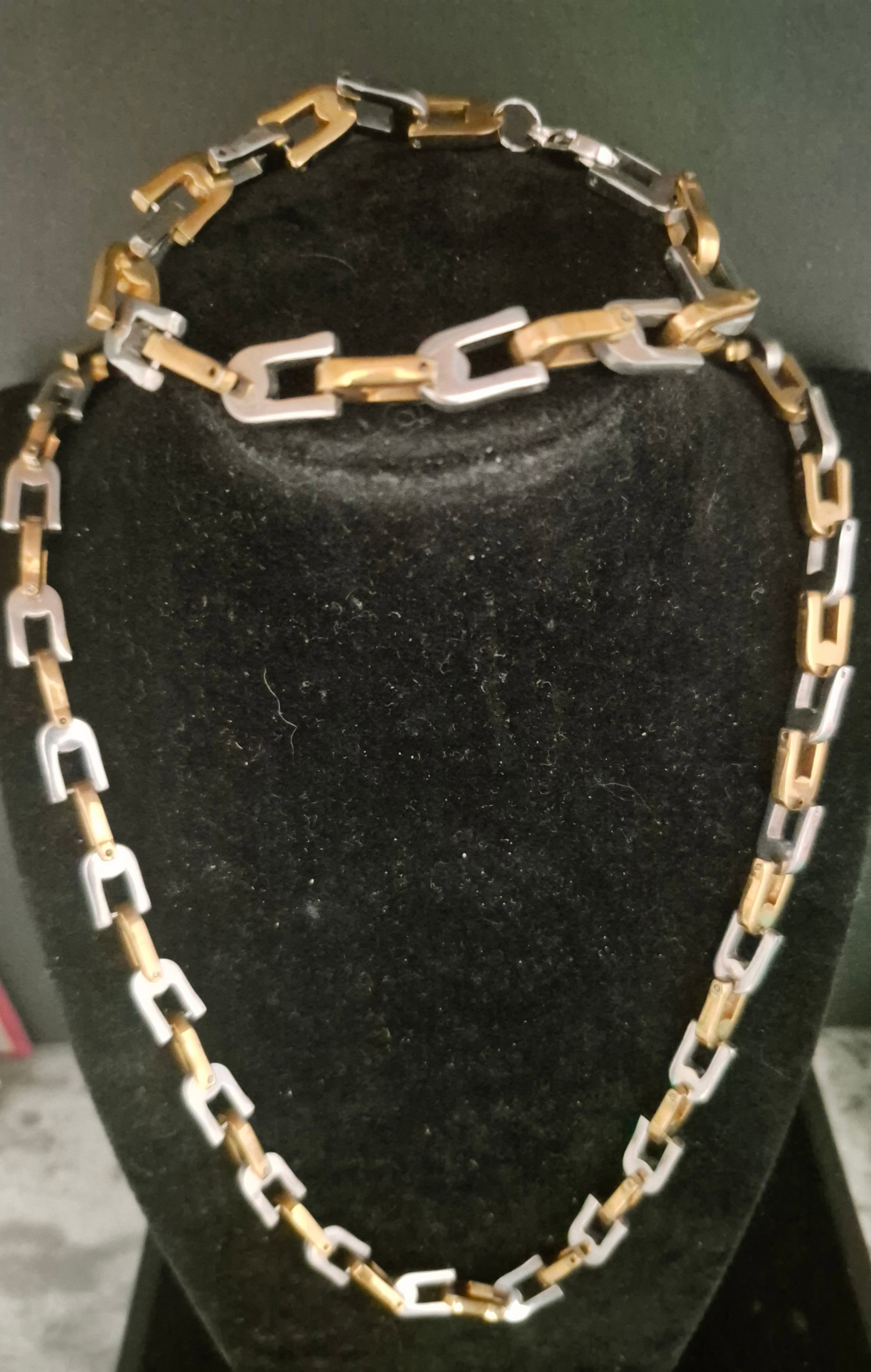 Geometric Bar n Shield Chain ~ Necklace & Bracelet [82g] (1 of 5)