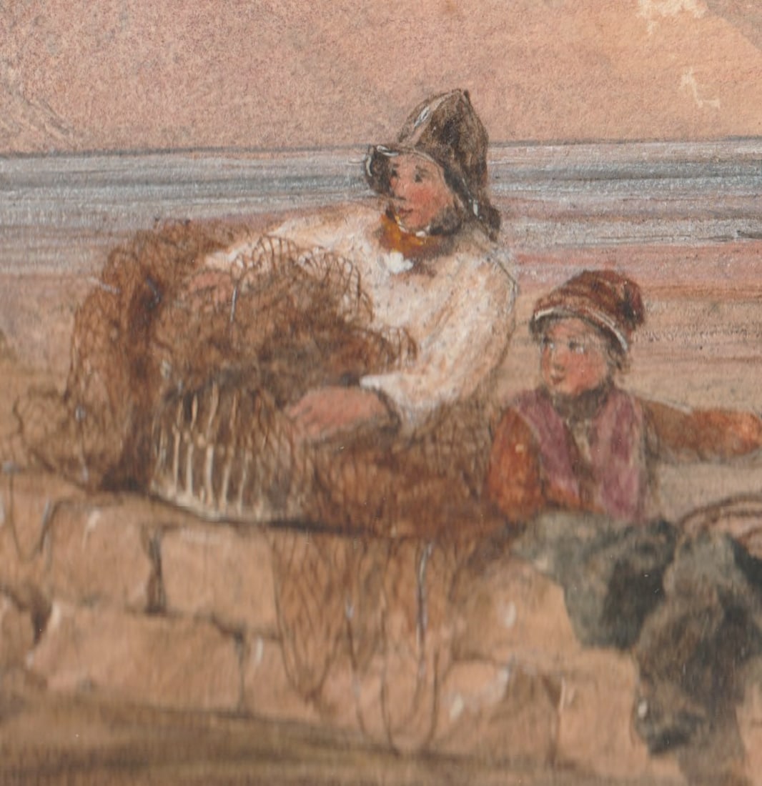 The Return of Fishermen Watercolour, 18th-19th century
