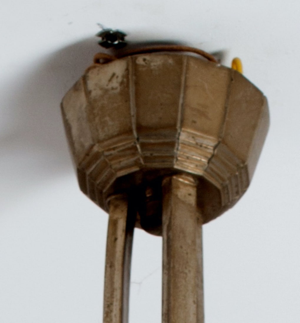 Art Deco Bronze Chandelier, circa 1920-30s