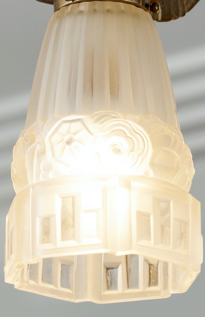 Art Deco Bronze Chandelier, circa 1920-30s