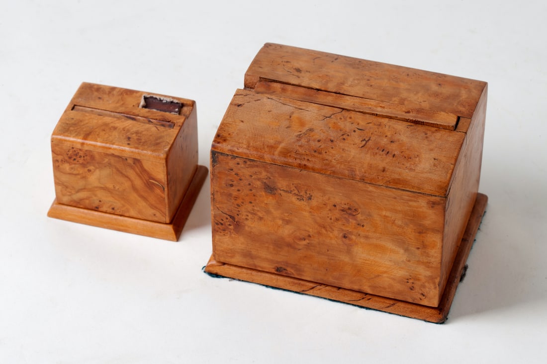 Cigarette Box and Matchbox, Karelian Birch (Russia)