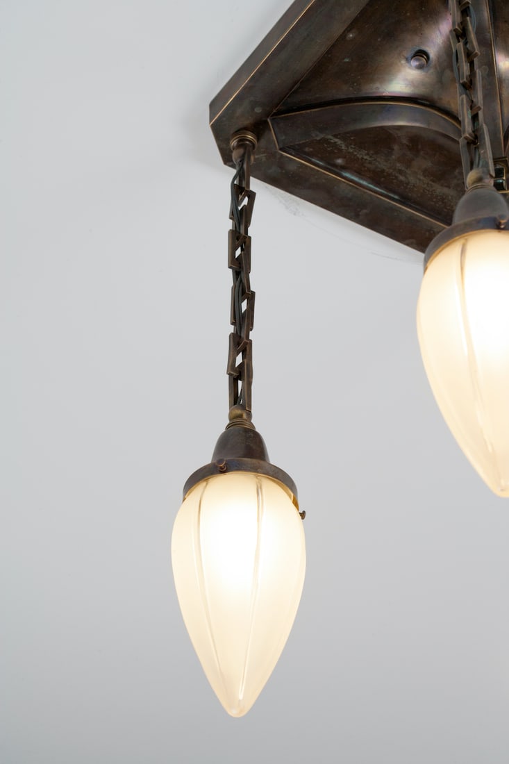 Art Deco Brass Chandelier, early 20th century