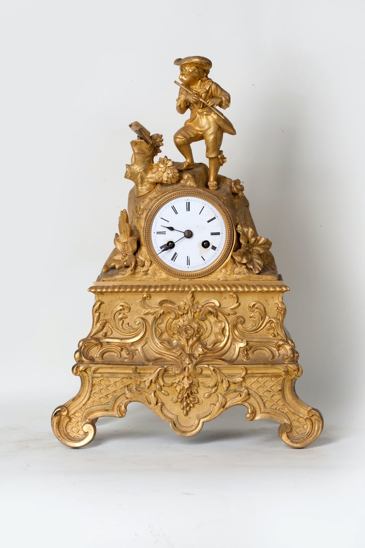 Gilt Bronze Mantel Clock, 19th century