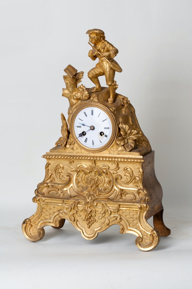 Gilt Bronze Mantel Clock, 19th century