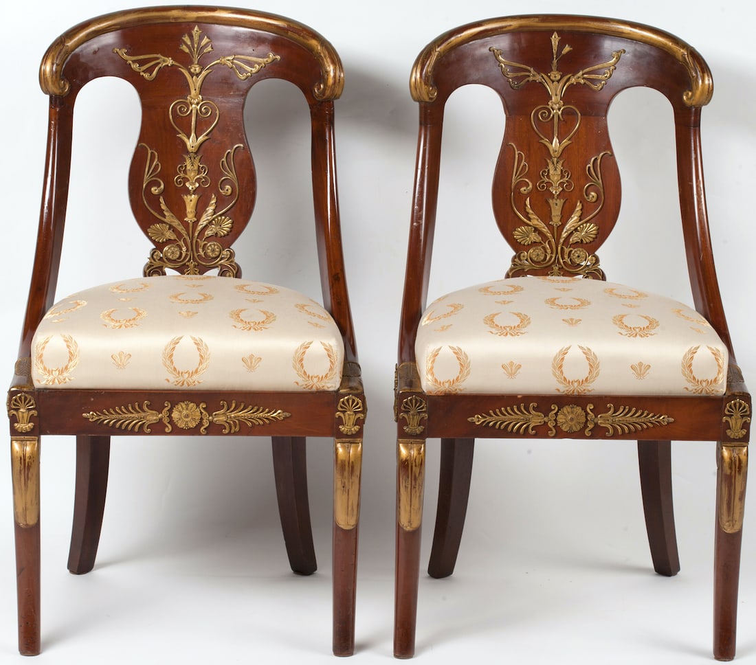 Lot of Two Empire Chairs, 19th century