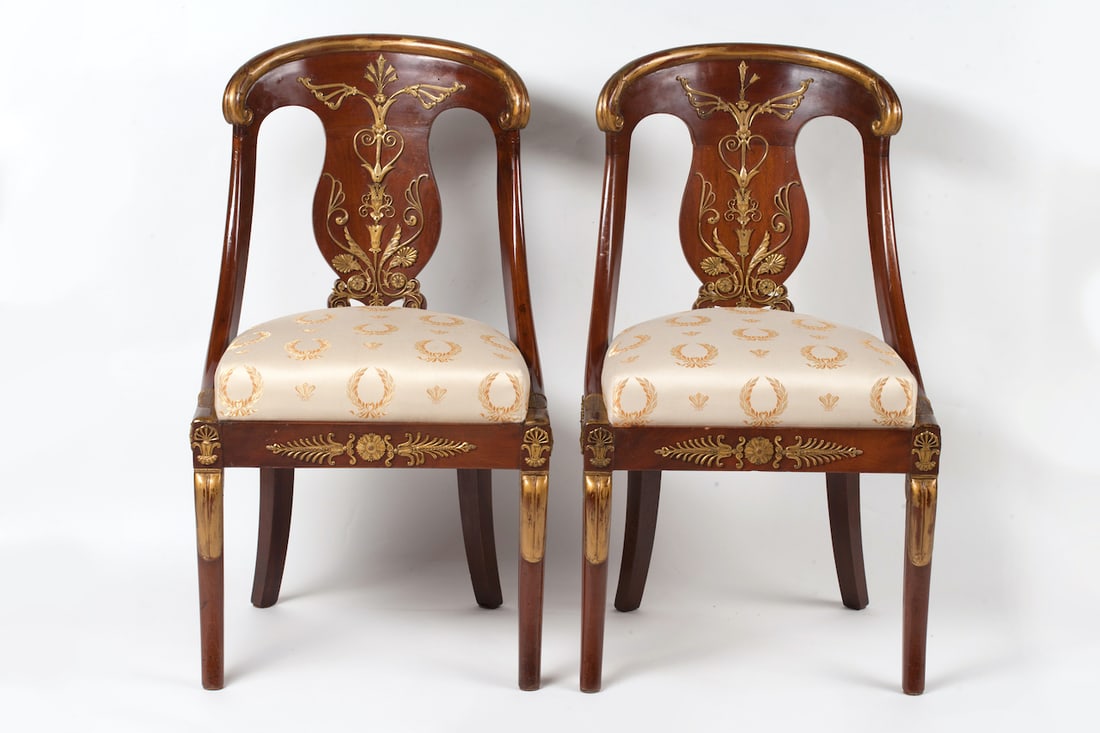 Lot of Two Empire Chairs, 19th century