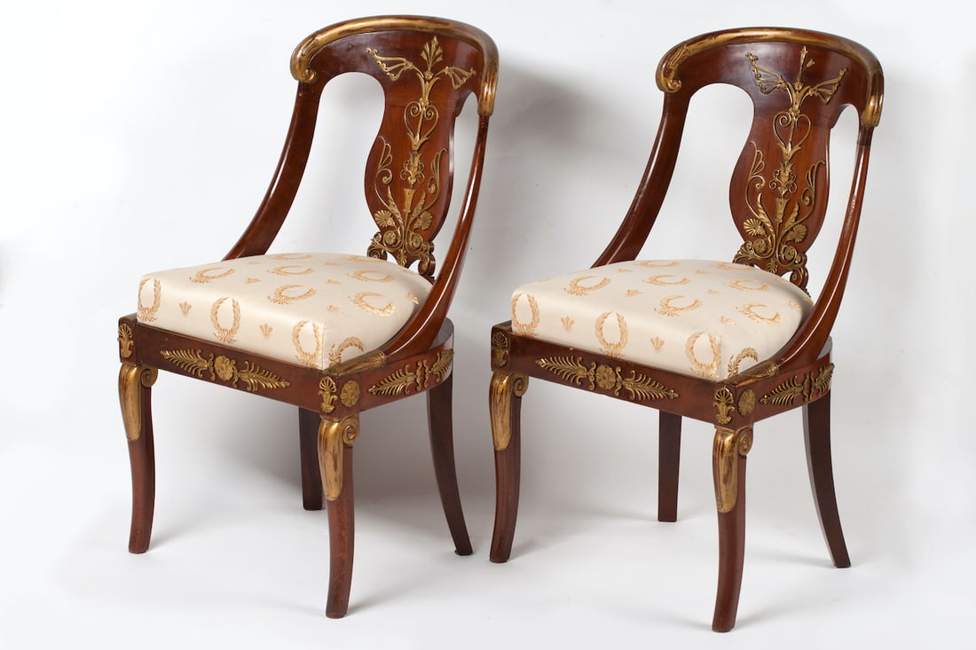 Lot of Two Empire Chairs, 19th century