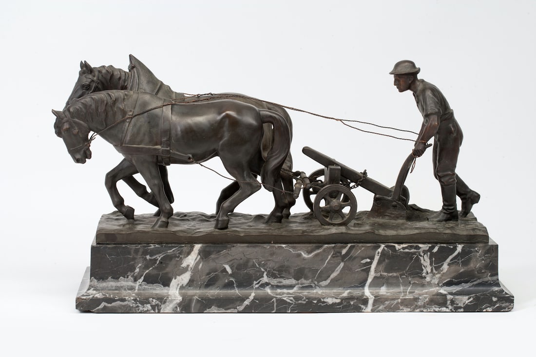 Plowman, Bronze and Marble,19th-20th century