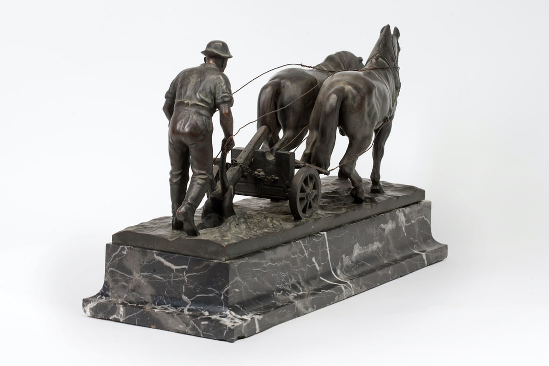 Plowman, Bronze and Marble,19th-20th century