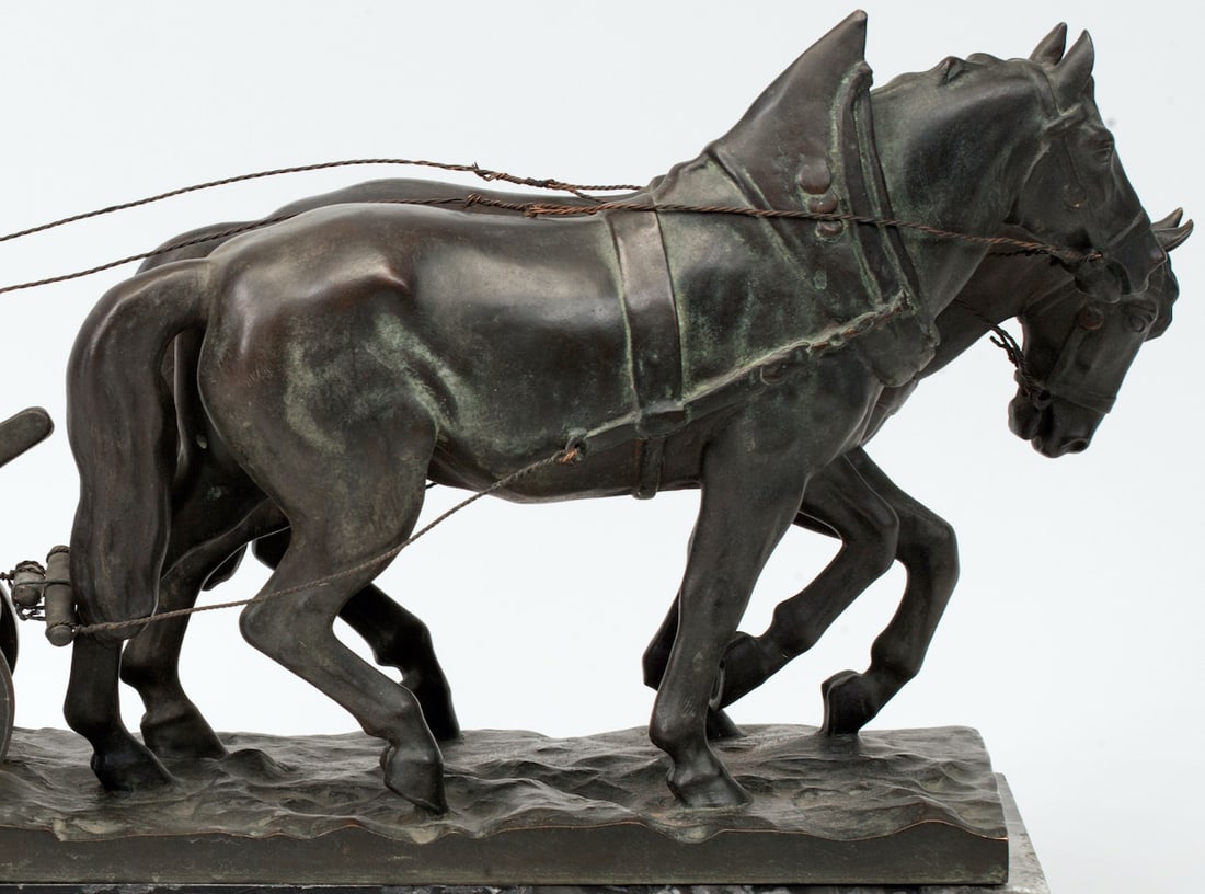 Plowman, Bronze and Marble,19th-20th century