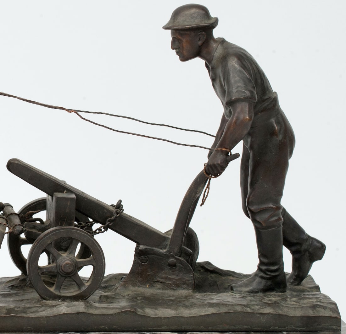 Plowman, Bronze and Marble,19th-20th century
