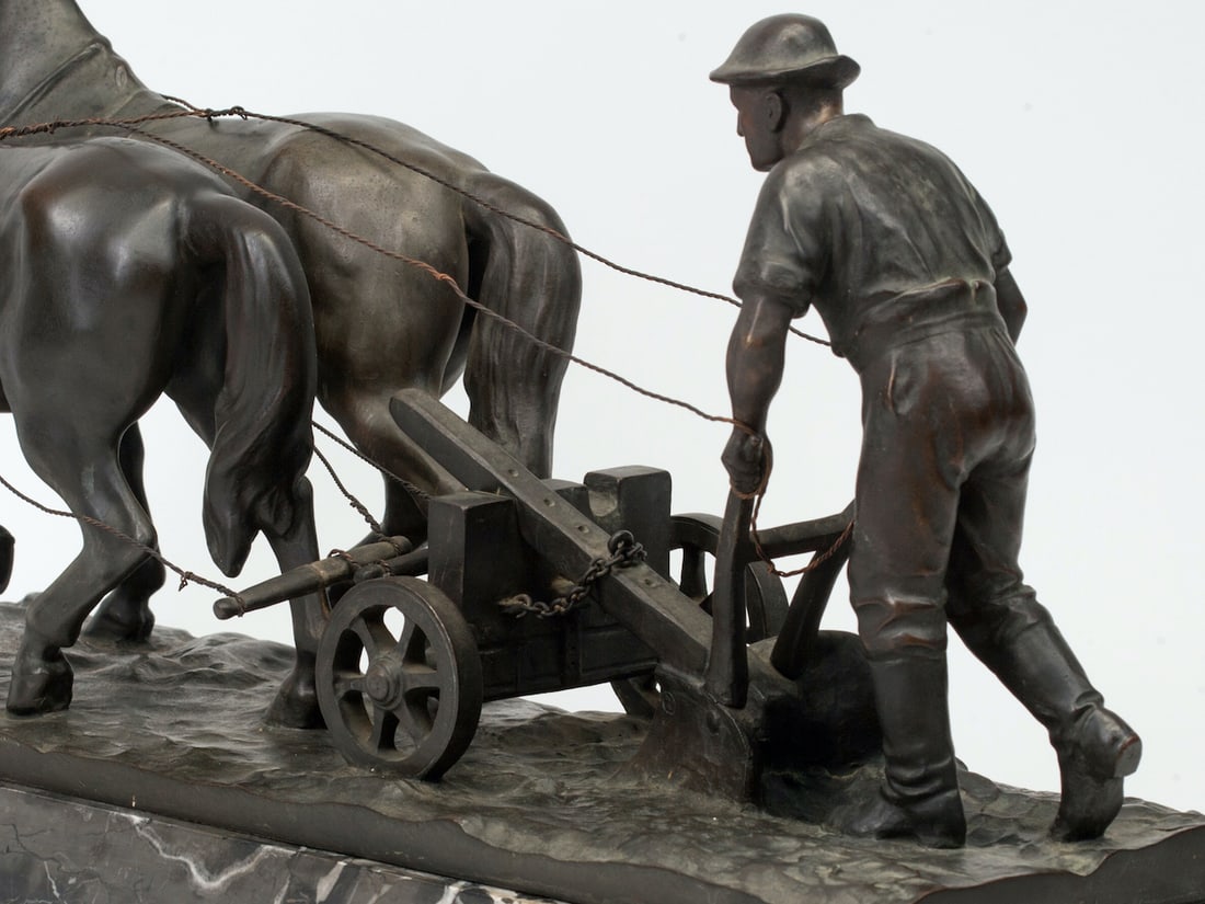 Plowman, Bronze and Marble,19th-20th century