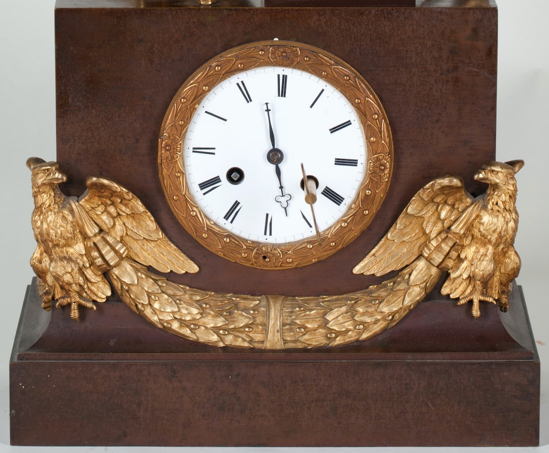 Bronze Mantel Clock Napoleon, 19th century