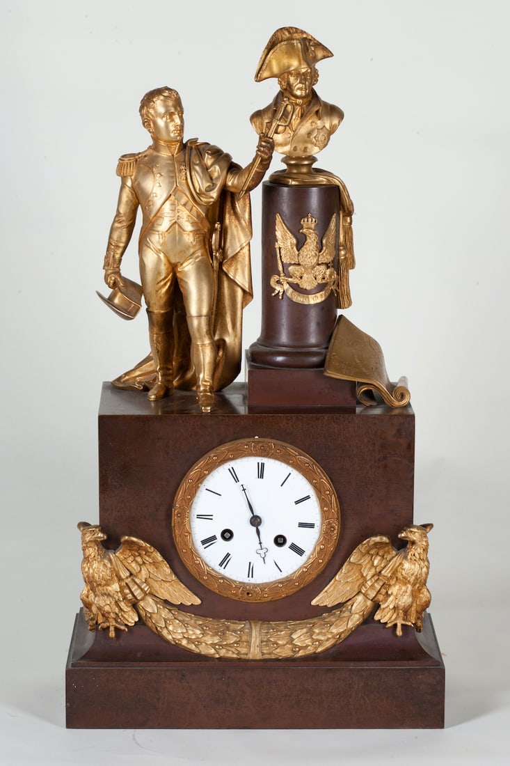 Bronze Mantel Clock Napoleon, 19th century