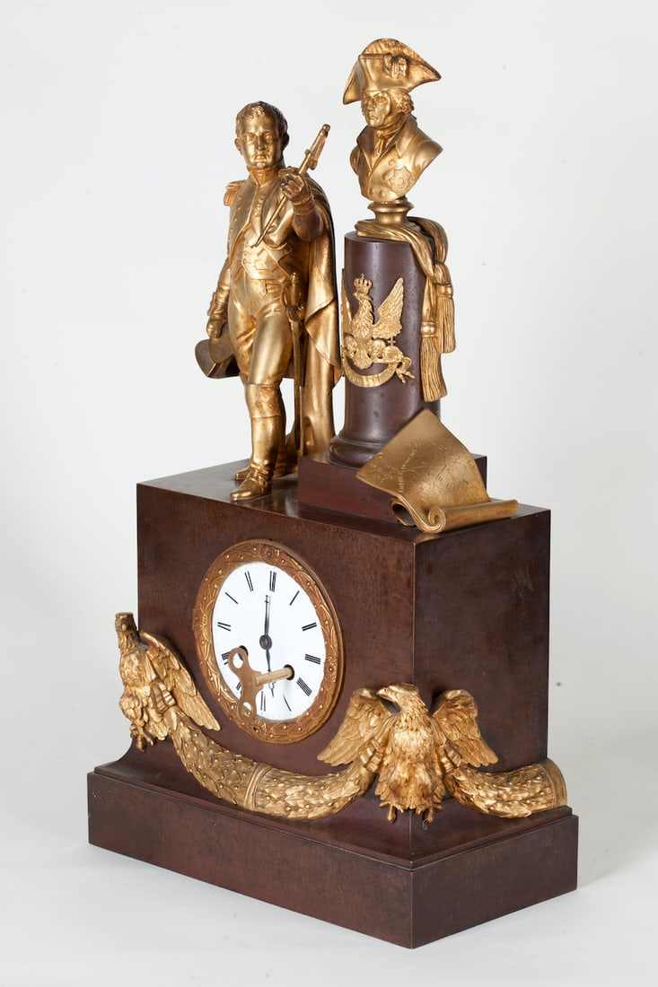 Bronze Mantel Clock Napoleon, 19th century